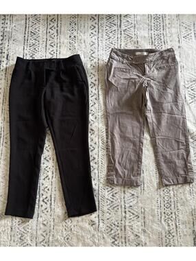 LOFT Petites 00P Black Straight-Leg Dress Pants